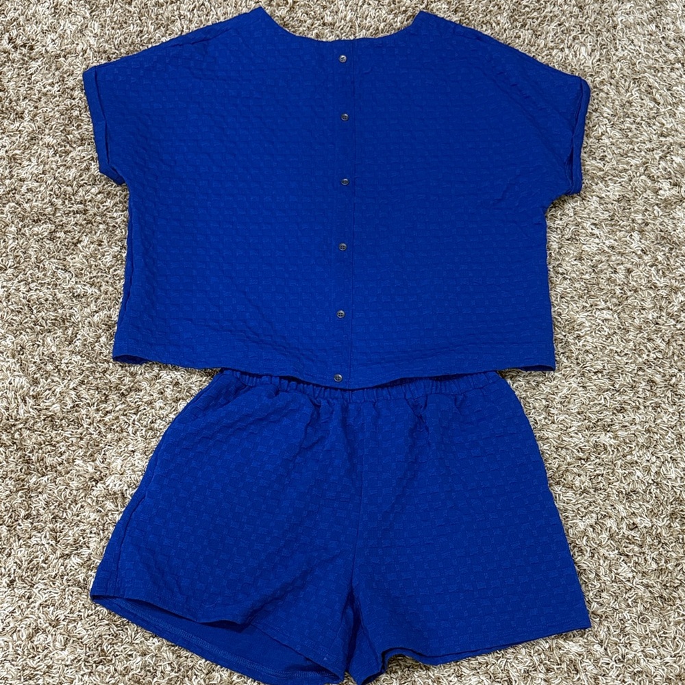 Royal Blue Top and Shorts Set